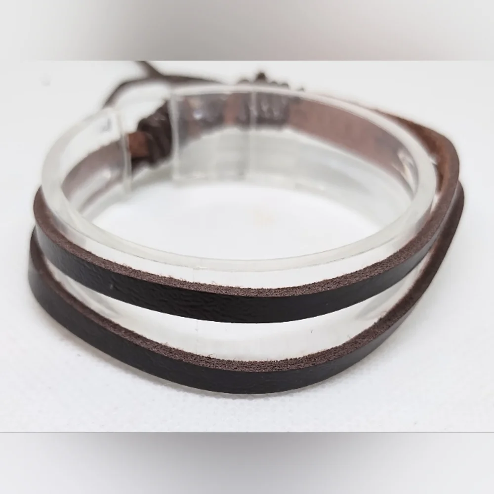 Men's‎ Bracelet Leather Layered Brown New f39